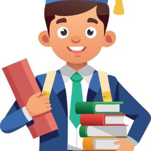 happy-graduate-student-holding-diploma-and-books-vector